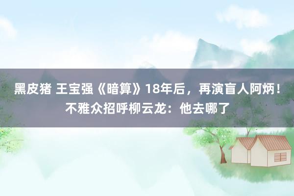 黑皮猪 王宝强《暗算》18年后，再演盲人阿炳！不雅众招呼柳云龙：他去哪了