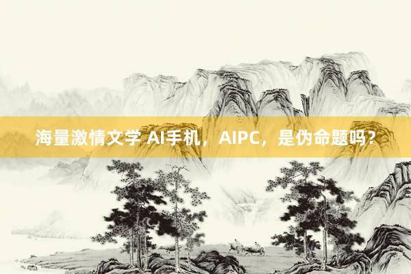 海量激情文学 AI手机，AIPC，是伪命题吗？