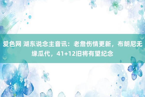 爱色网 湖东说念主音讯：老詹伤情更新，布朗尼无缘瓜代，41+12旧将有望纪念