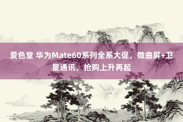 爱色堂 华为Mate60系列全系大促，微曲屏+卫星通讯，抢购上升再起