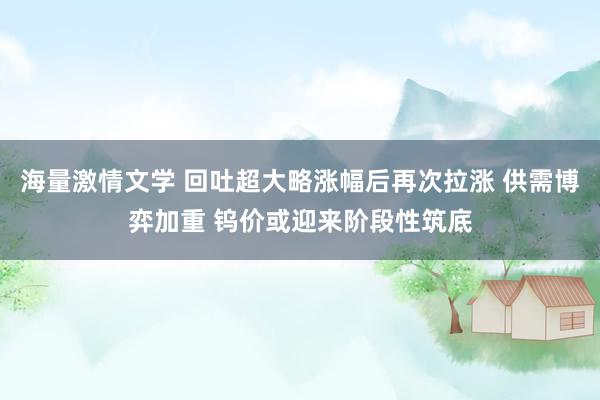 海量激情文学 回吐超大略涨幅后再次拉涨 供需博弈加重 钨价或迎来阶段性筑底